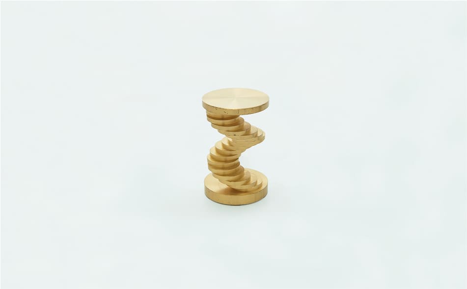 螺旋パターン構造サンプル品,真鍮製品,真鍮製品加工事例